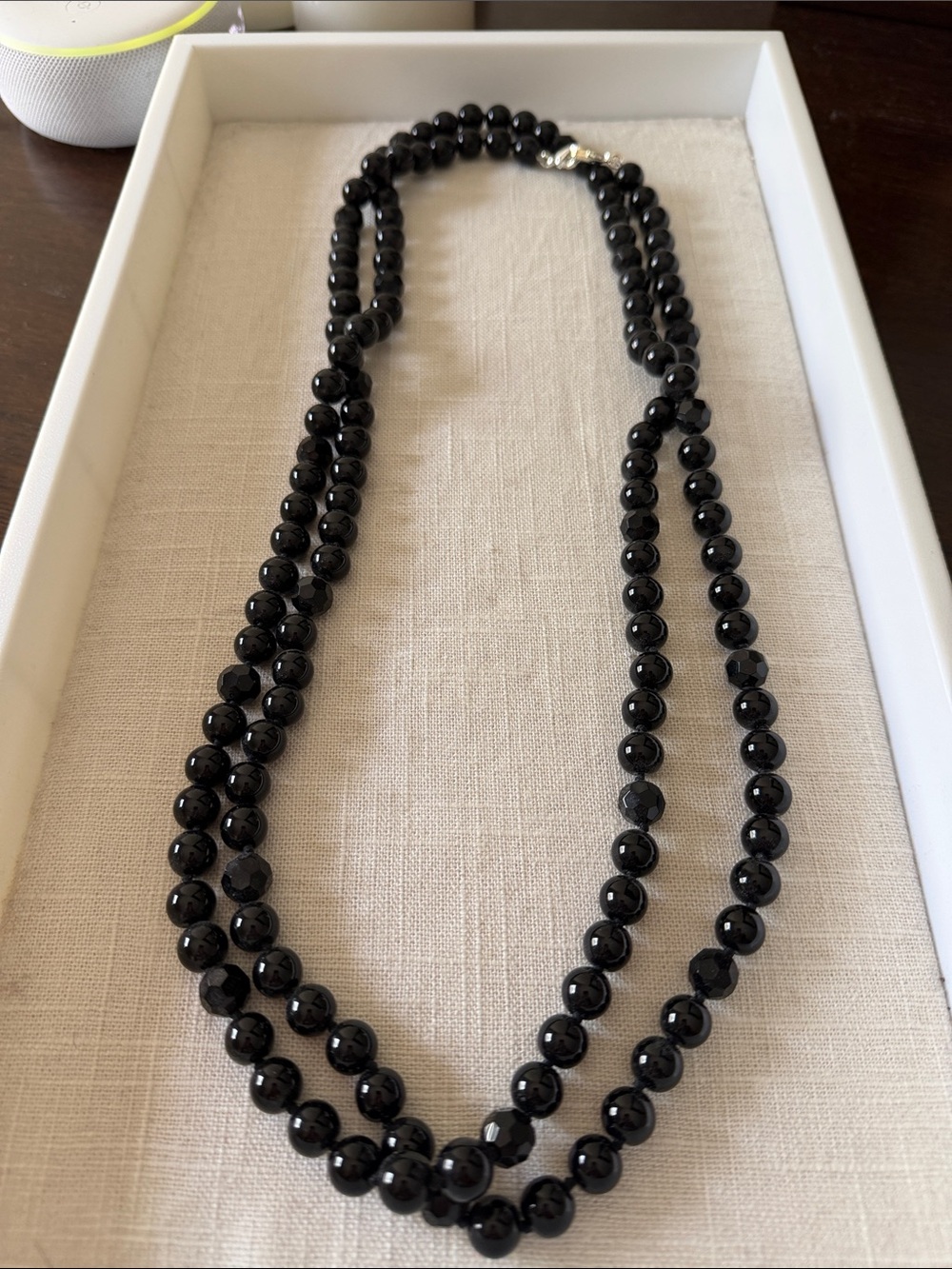 Stella & Dot Black Double-Strand Beaded Necklace